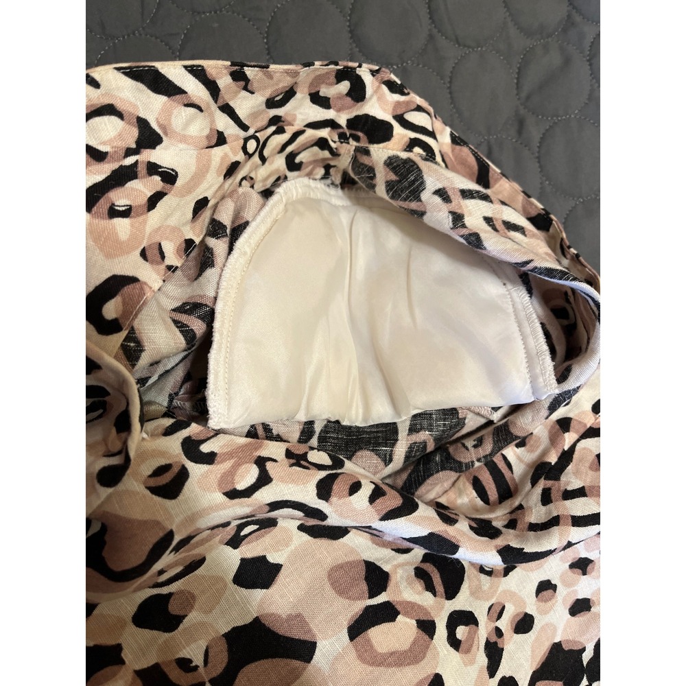 Carole Little Woman 3X Linen Animal Print Button Down Shirt Blouse - Picture 5 of 8